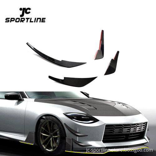 Carbon Fiber Front Bumper Fins Canards Aprons Splitter for Nissan Z 400Z 2023